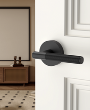 ZR02-124A Matte Black Door Handle Knurled Lever Modern Style | Privacy, Passage, Dummy
