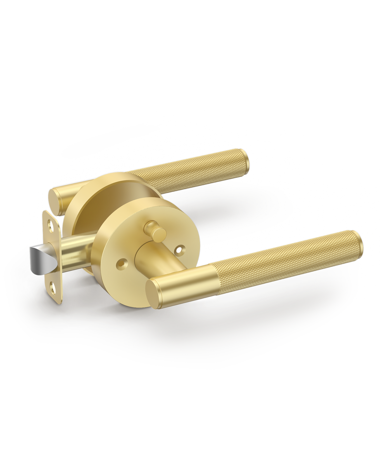 ZR02-124A Matte Black Door Handle Knurled Lever Modern Style | Privacy, Passage, Dummy