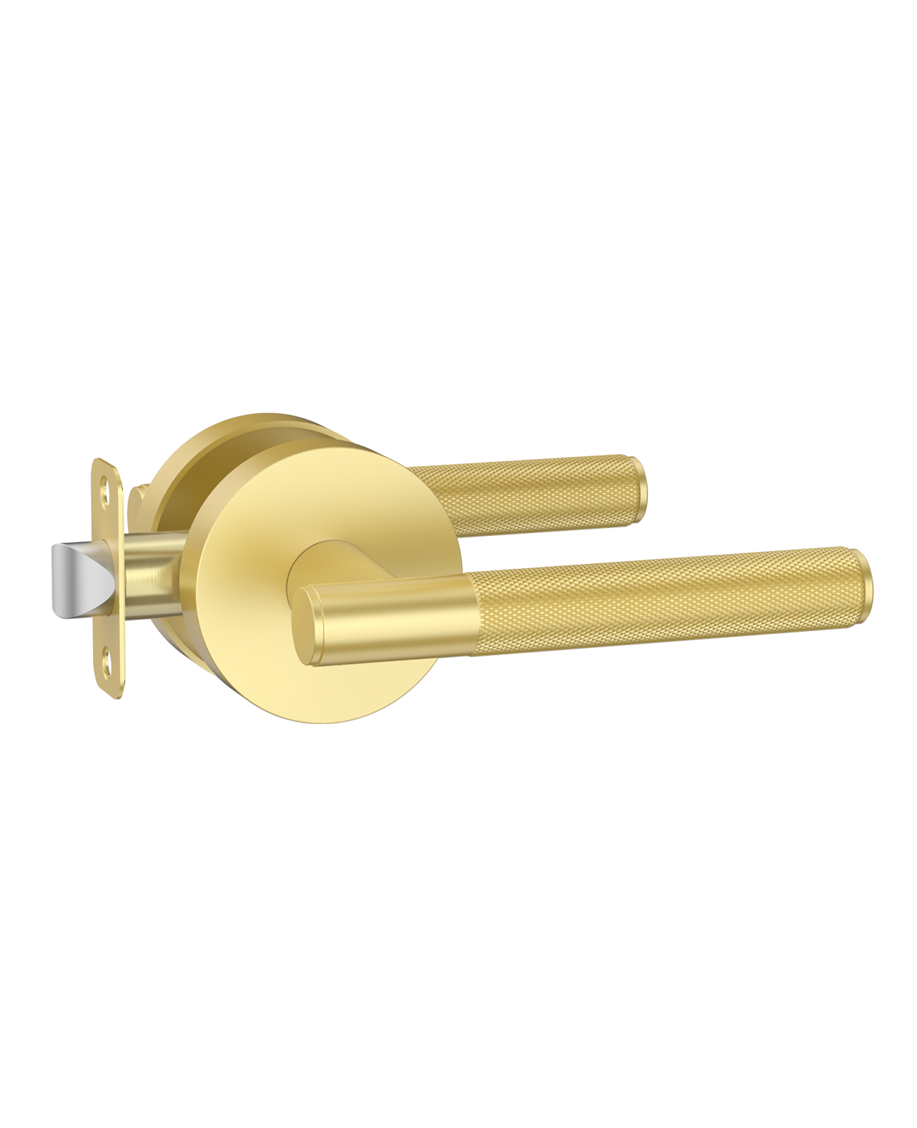 ZR02-124A Matte Black Door Handle Knurled Lever Modern Style | Privacy, Passage, Dummy
