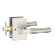 ZR01-098A Satin Champagne Bronze Door Levers, Knurled Square Rosette | Privacy, Passage, Dummy