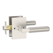 ZR01-098A Satin Champagne Bronze Door Levers, Knurled Square Rosette | Privacy, Passage, Dummy
