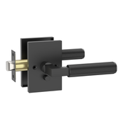 ZR01-098A Satin Champagne Bronze Door Levers, Knurled Square Rosette | Privacy, Passage, Dummy