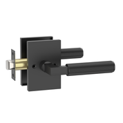 ZR01-098A Satin Champagne Bronze Door Levers, Knurled Square Rosette | Privacy, Passage, Dummy