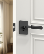 ZR01-098A Satin Champagne Bronze Door Levers, Knurled Square Rosette | Privacy, Passage, Dummy