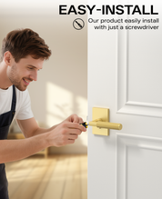 ZR01-098A Satin Champagne Bronze Door Levers, Knurled Square Rosette | Privacy, Passage, Dummy