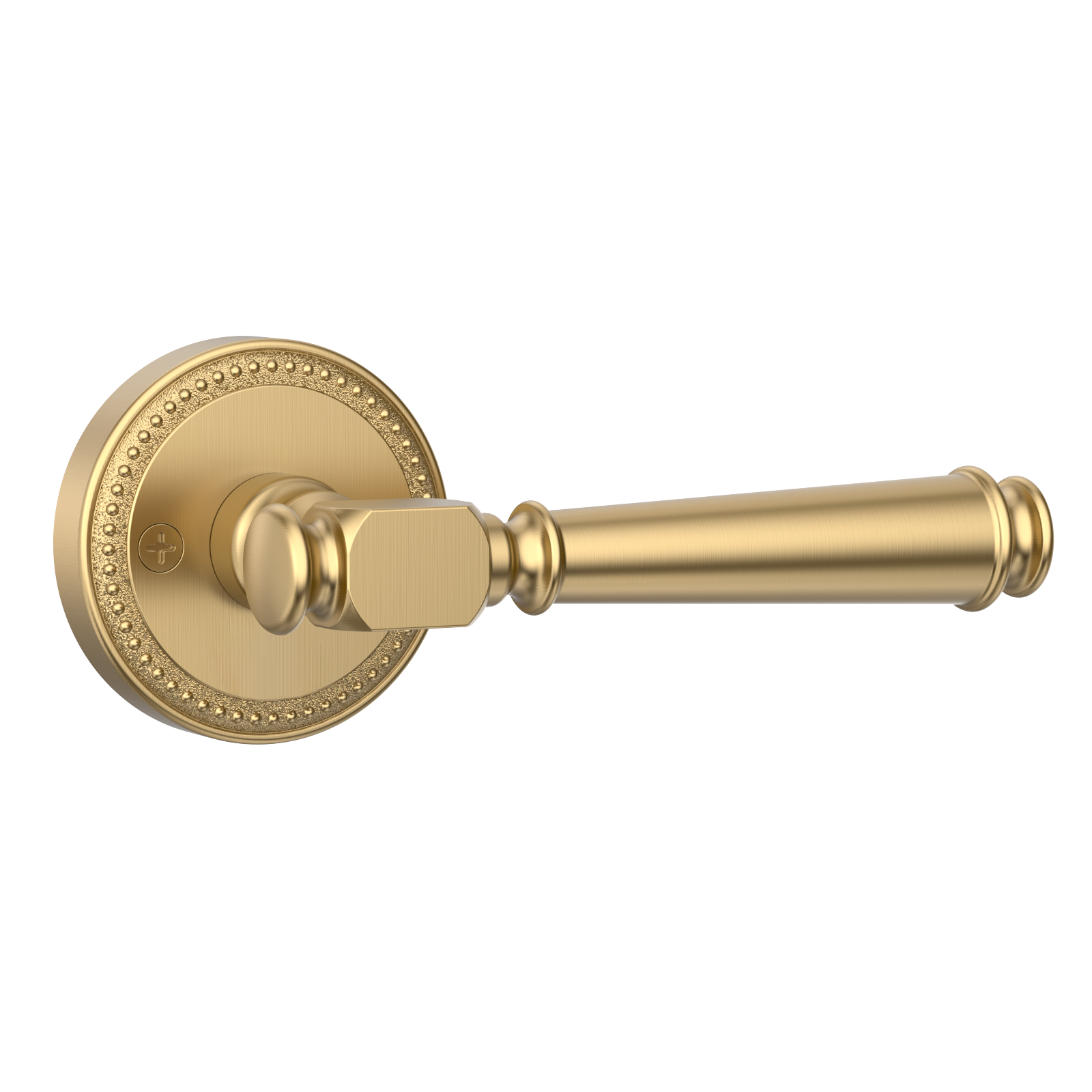 ZR12-054A Satin Champagne Bronze Door Levers with Beaded Rosette | Privacy, Passage, Dummy