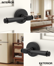 ZR12-054A Satin Champagne Bronze Door Levers with Beaded Rosette | Privacy, Passage, Dummy