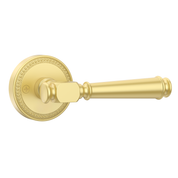 ZR12-054A Satin Champagne Bronze Door Levers with Beaded Rosette | Privacy, Passage, Dummy