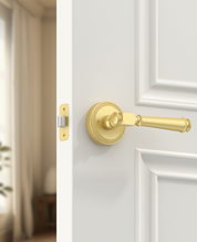 ZR12-054A Satin Champagne Bronze Door Levers with Beaded Rosette | Privacy, Passage, Dummy