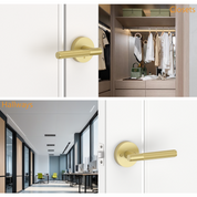 ZR02-124A Matte Black Door Handles | Modern Knurled Lever Door Locks (Privacy, Passage, Dummy)
